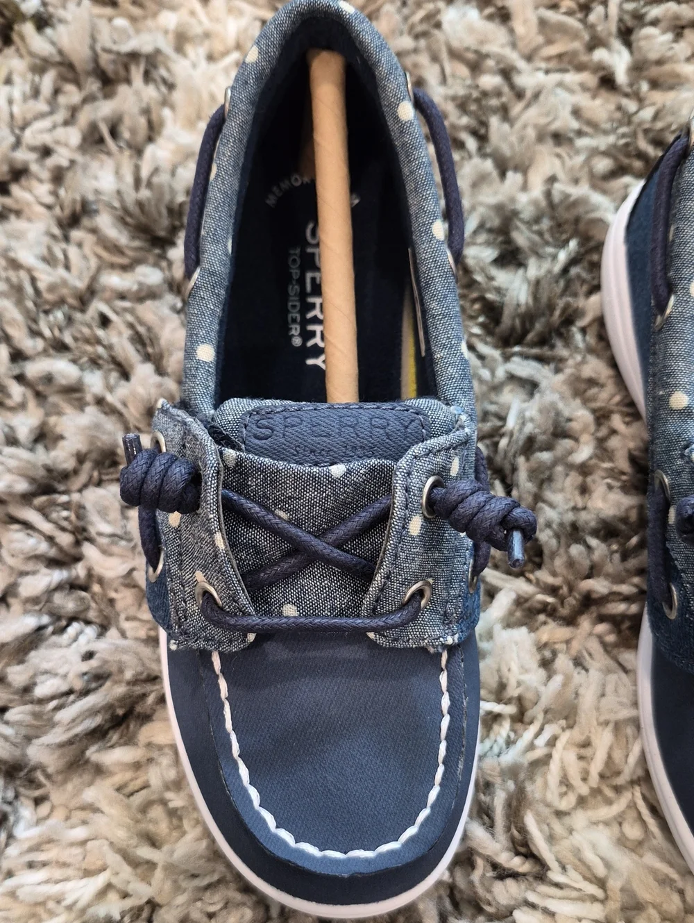 Sperry Polka Dot Shoresider Jr Boat Shoes